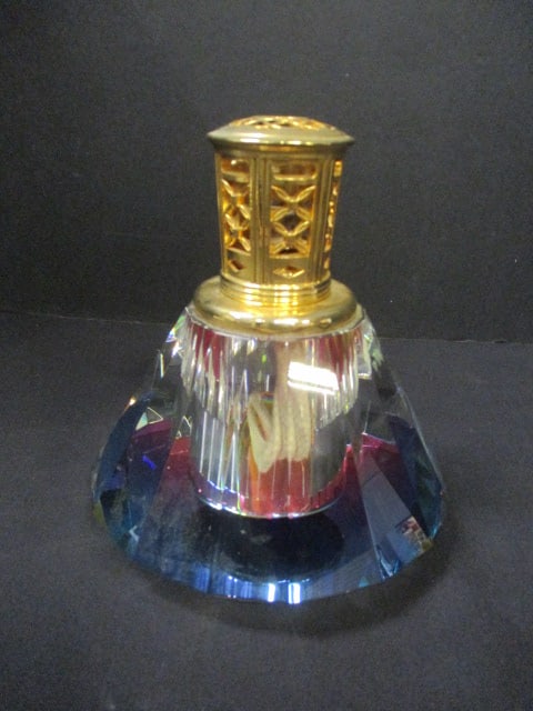 Faceted Crystal Prism Oil Lamp: 6"h 