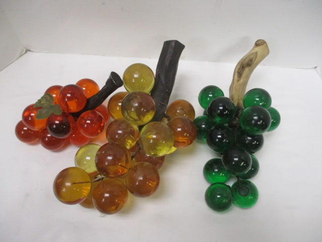 Three Colored Acrylic Grape Clusters: . 