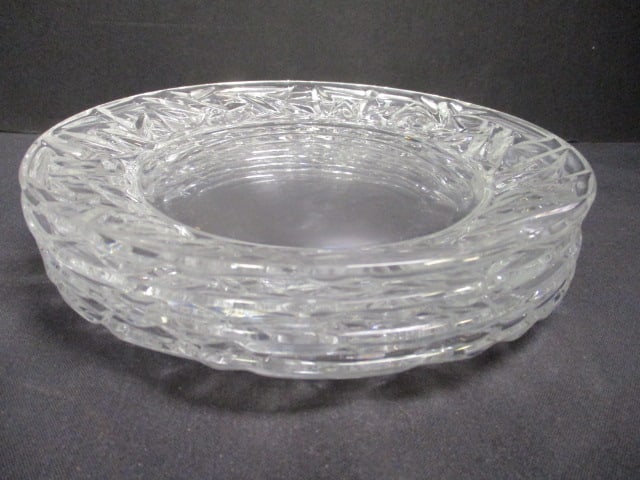 4 Tiffany & Co. Crystal Plates: 8" each 