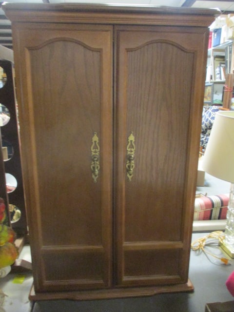 Tabletop Wood 7-Drawer Jewelry Armoire: 21" x 15 1/2" x 34 1/4", Local Pickup Only 