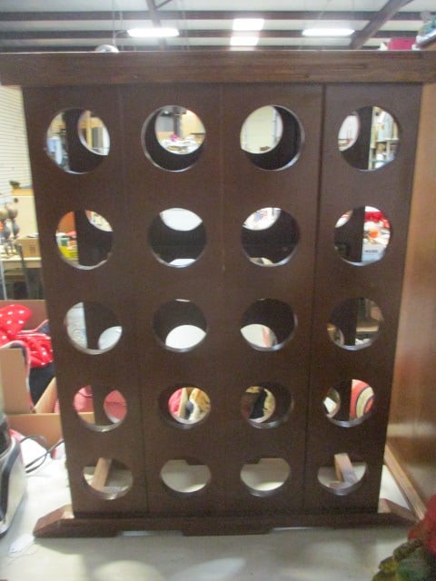 Rustic Wood 20-Bottle Wine Rack: 23 1/2" x 10 1/4" x 32", Local Pickup Only 