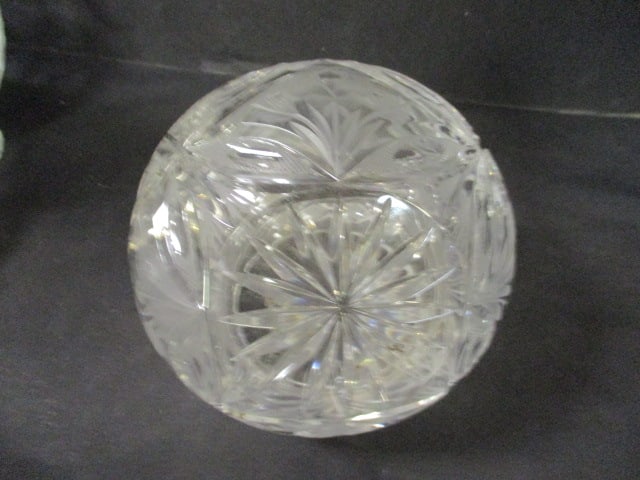 Cut-Glass Crystal Footed Bowl, Crystal Basket Dish and Crystal Handle - 4