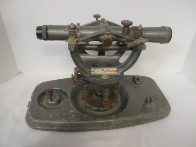 Vintage Surveying Transit in Metal Case: 13" x 16" 