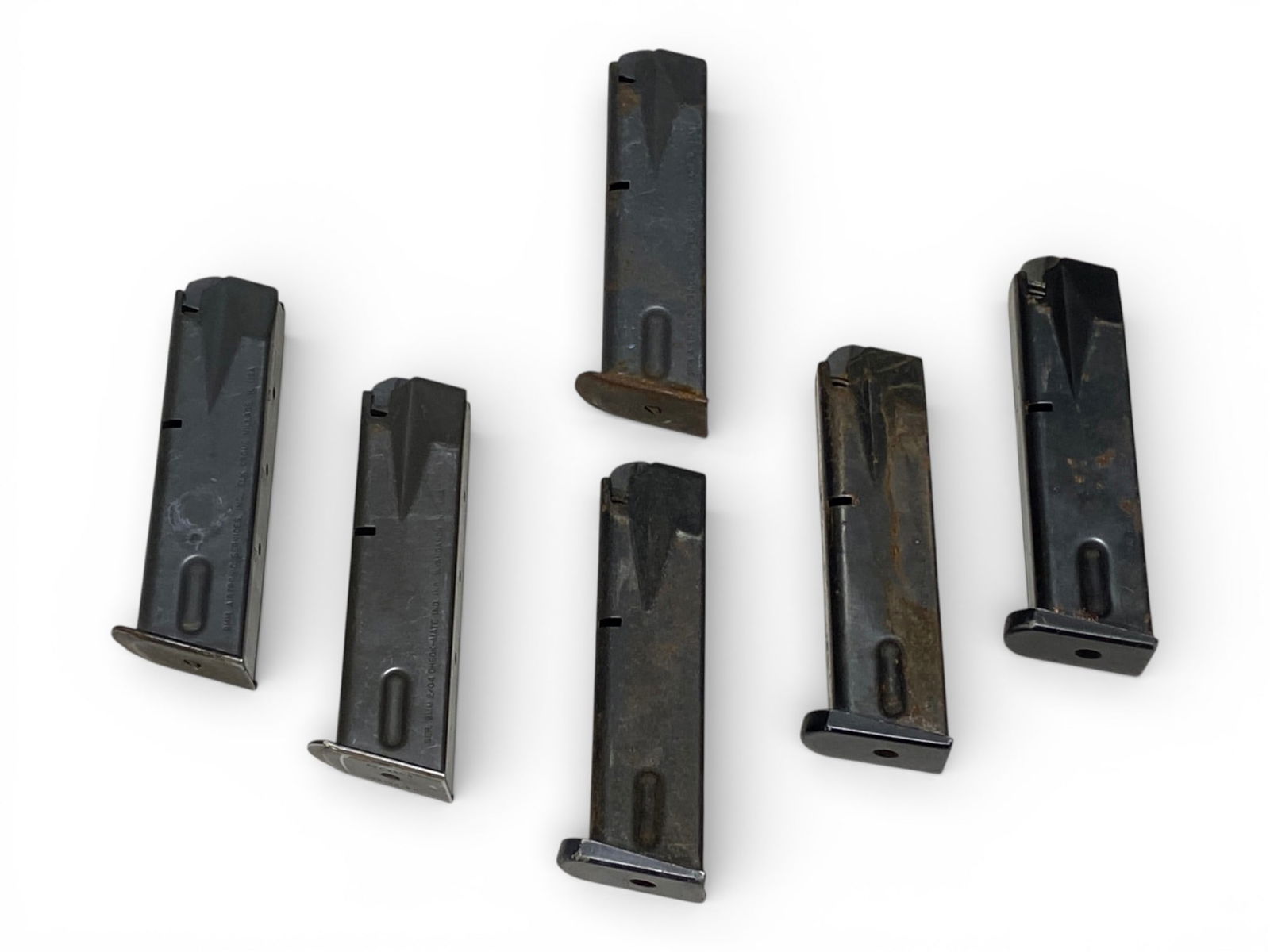 (6) Beretta 92 Magazines - Some Gov Restricted Magazines: Some are in rough condition | See photos 