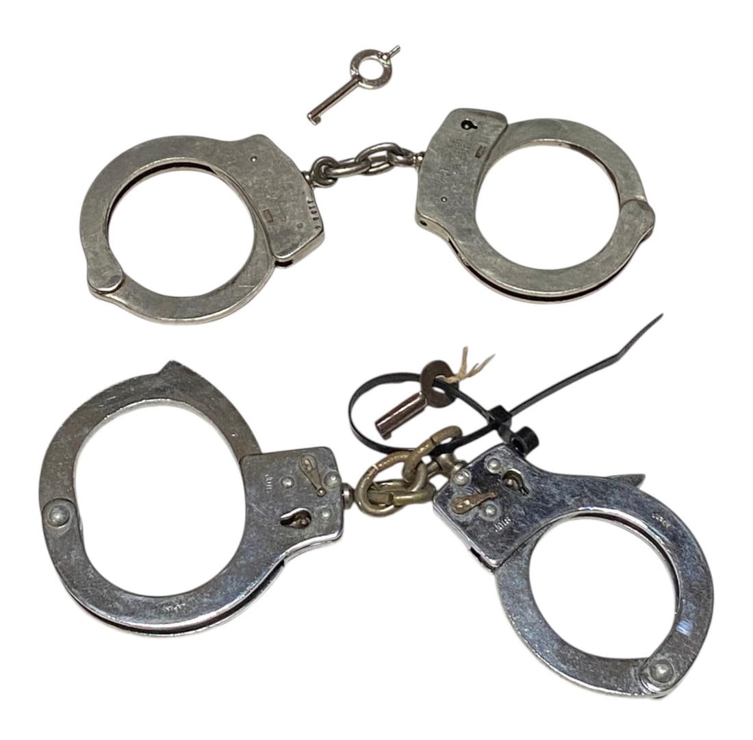 Vintage Smith and Wesson Handcuffs with Key and Japan Handcuffs with Key: See Photos 
