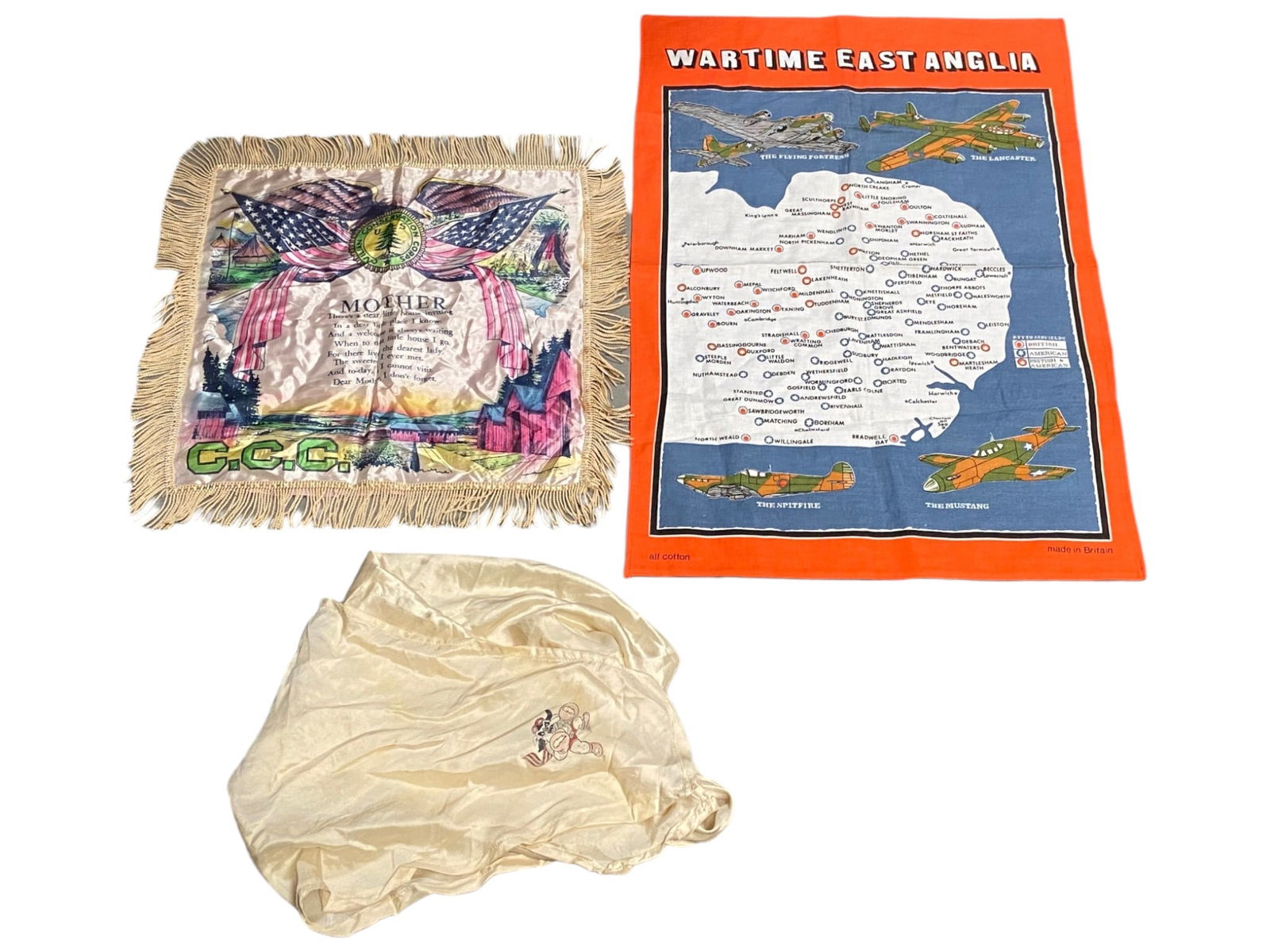 (3) Vintage Military Cloth Items: See Photos 