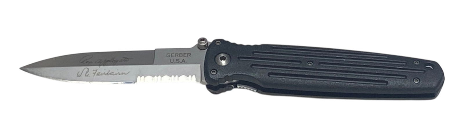 Nice Gerber "Rex Applegate" Fairbairn Combat Folder Pocket Knife: 5.5" Blade | In very Good Condition | See Photos 