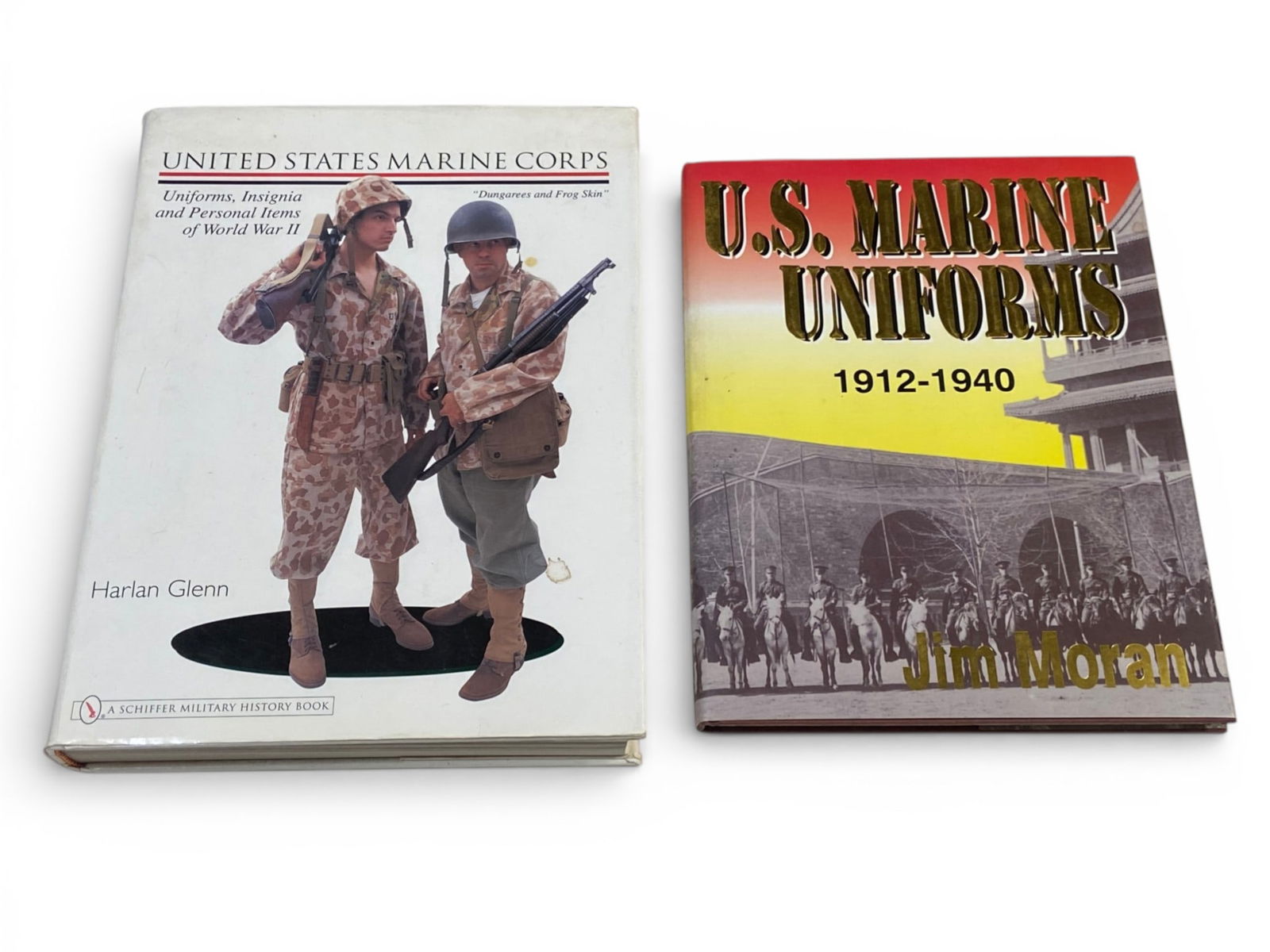 (2) US Marine Books : See photos. 1- U.S. Marine Uniforms 1912-1940- excellent condition, 2- United States Marine Corps / Uniforms, Insignia and Personal Items of World War II by Harlan Glenn 