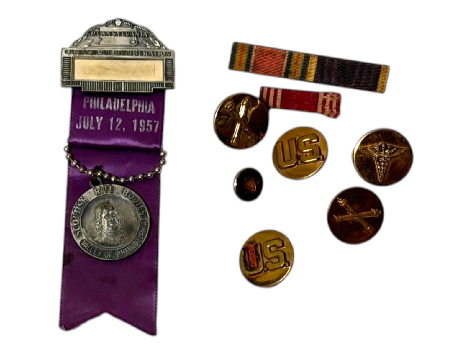 Scottish Rite Medal from Pennsylvania Council of Diliberation on July 12, 1957 in Box: See Photos 