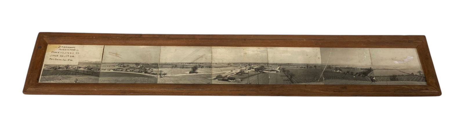 WWII Boreham Airdrome 1943-1944 Custom Panoramic Wall Hanging: 29"x5" | Shows some wear and aging. See Photos 