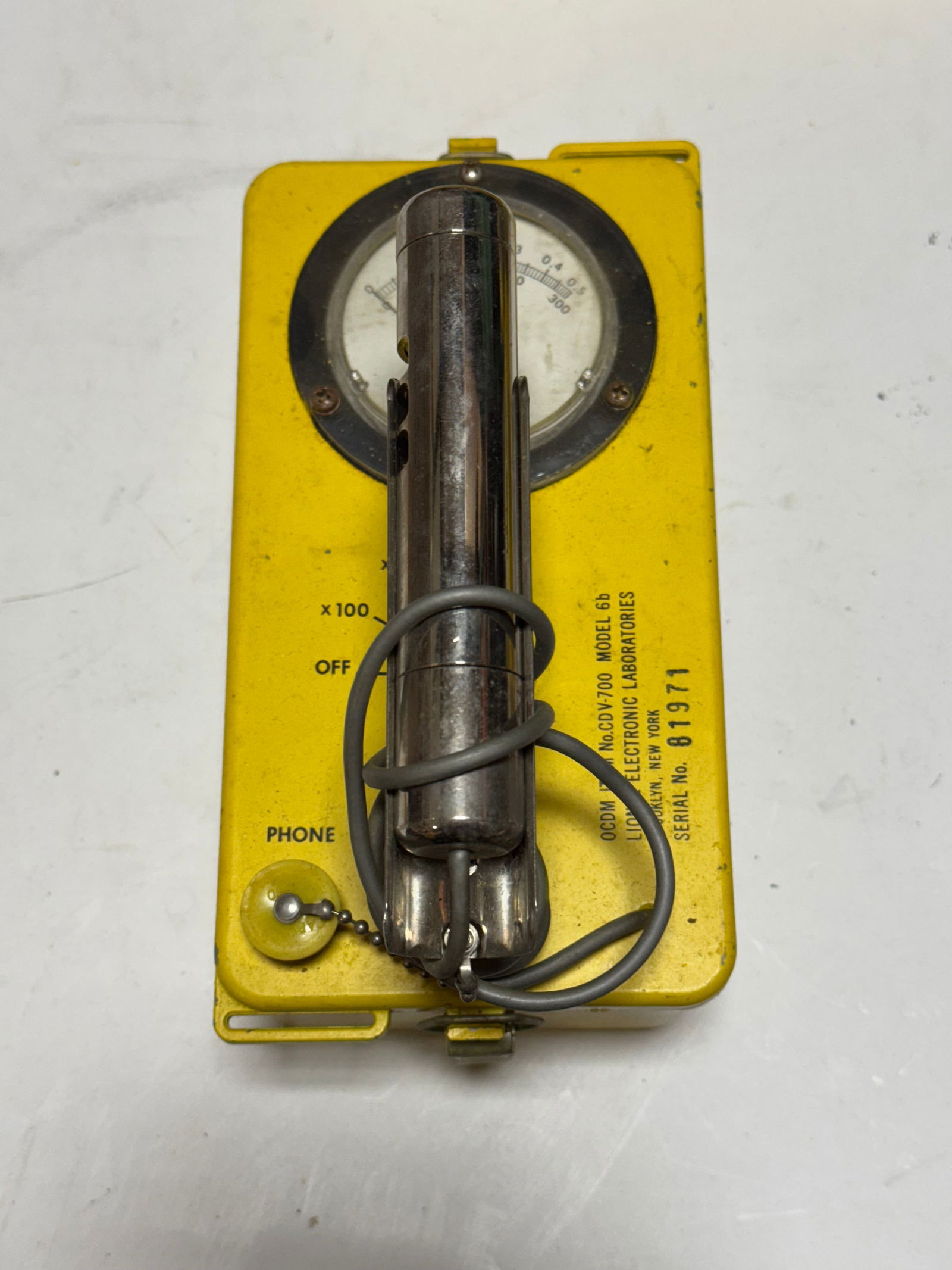 (3) OCDM V-700 Model NO. 6B Radiological Servey Meters and (1) Dosimeter Charger - 12