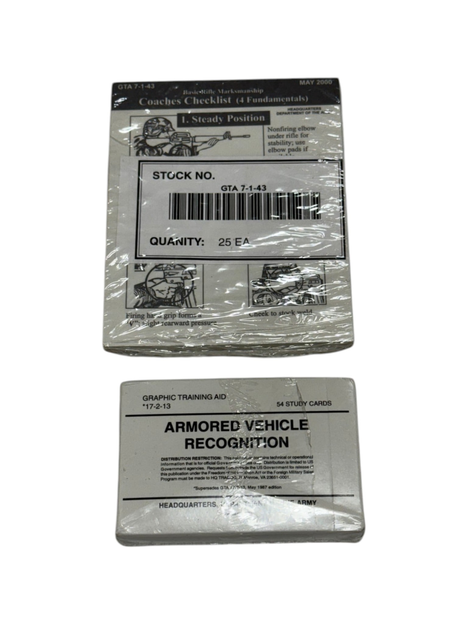 NIB Armored Vehicle Recognition Graphic Training Aid and Rifle Marksmanship Coach Checklist: Both New in Box. See Photos