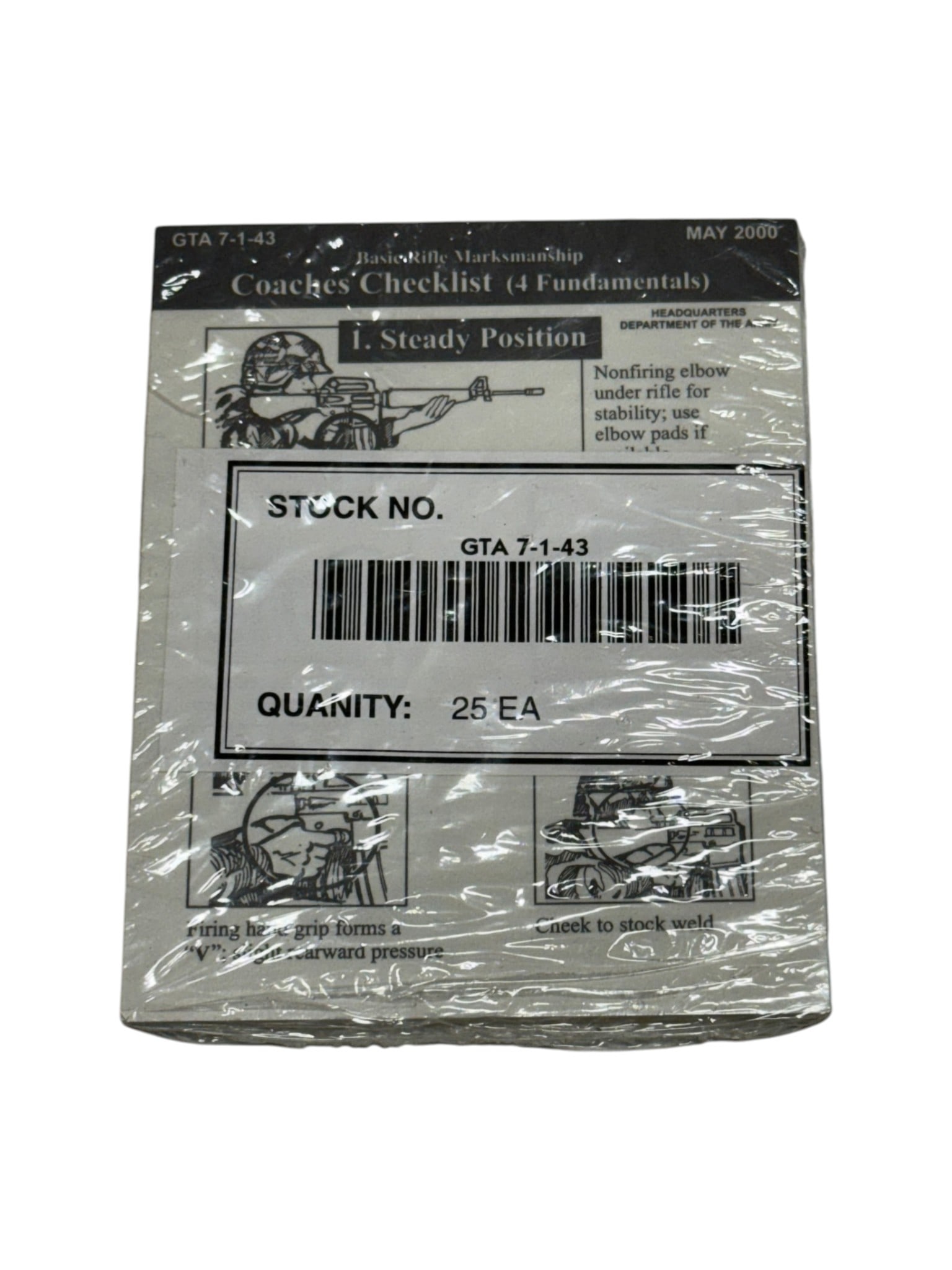 NIB Armored Vehicle Recognition Graphic Training Aid and Rifle Marksmanship Coach Checklist - 2