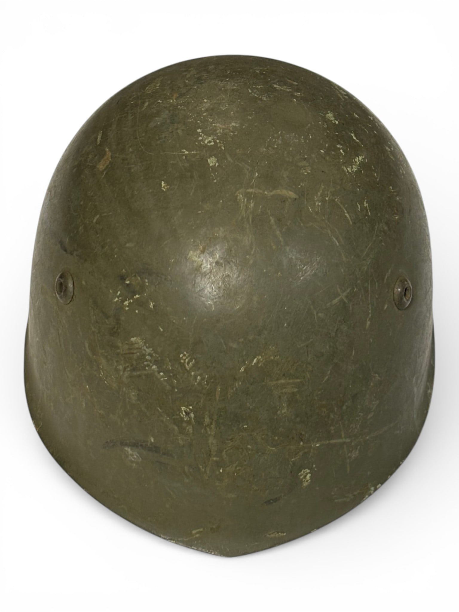 WWII Italian M33 Helmet with Liner: Nice Olive Green paint and overall good condition with battle patina. 
