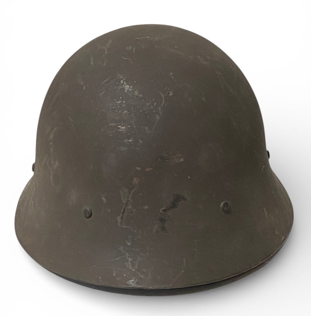 Sweedish M26 Helmet with 3 Padded Liner Named to Anna Fredrikson: Ink Stamped Size 69. Helmet looks to be in very good condition 