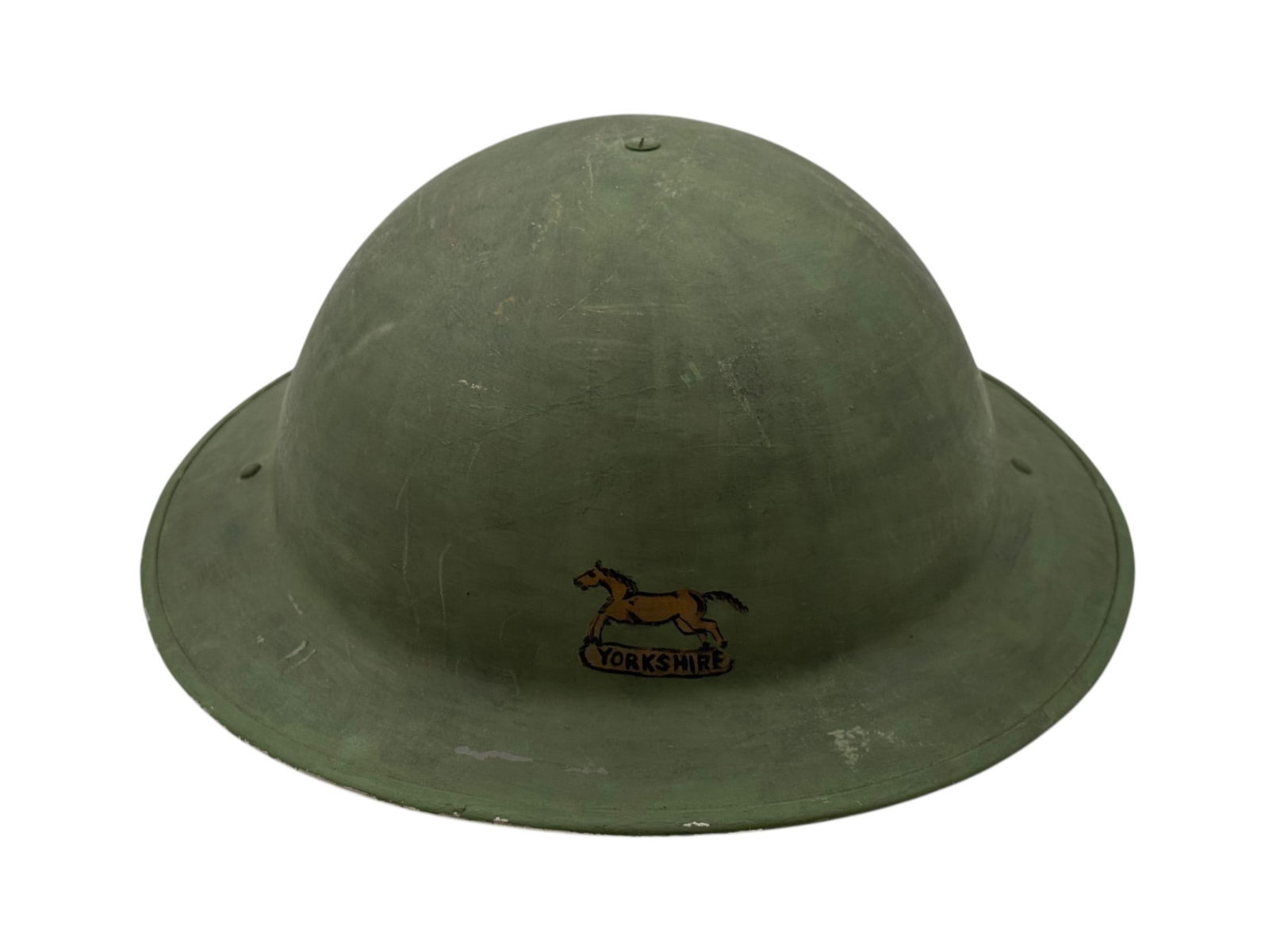 WWII British Mk2 1942/BMB Brodie Helmet with Liner and Chinstrap: Helmet has been re-painted and has new liner 