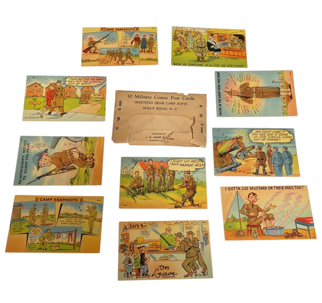Apprx 30 Postcards From Military Comic to Visiting Places - 11