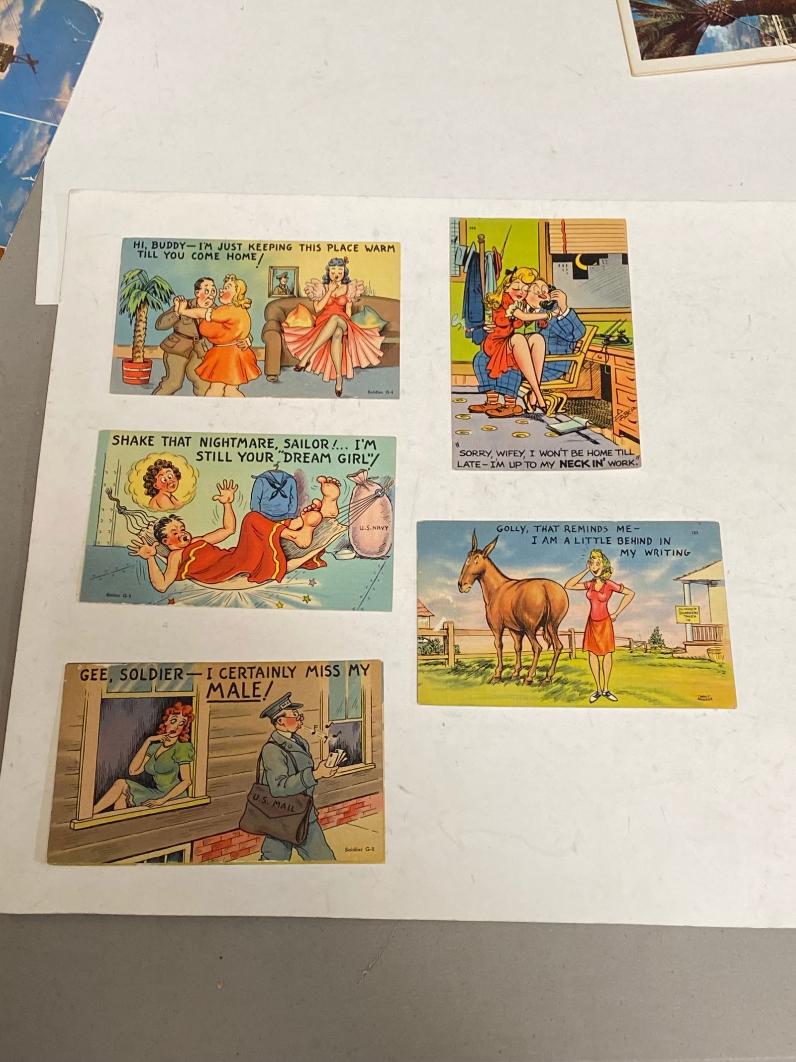 Apprx 30 Postcards From Military Comic to Visiting Places - 4