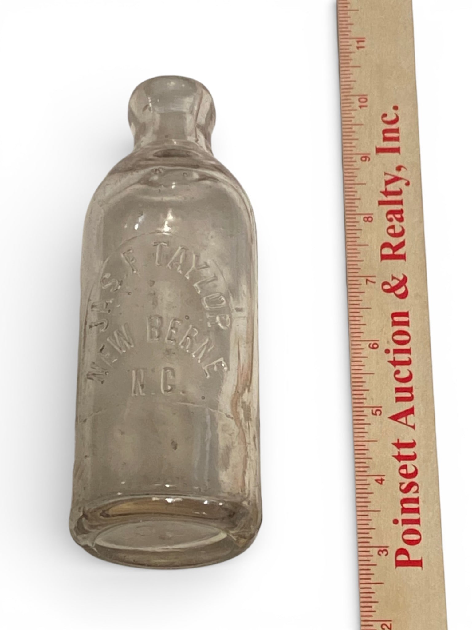 (1) Collectible Glass Bottle - Jas F Taylor New Berne NC Circa 1800's-Early 1900's - 2