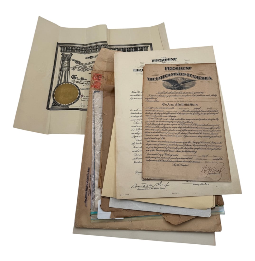 Large Pre WWII-WWII Soldier Document Papers and More: See Photos 