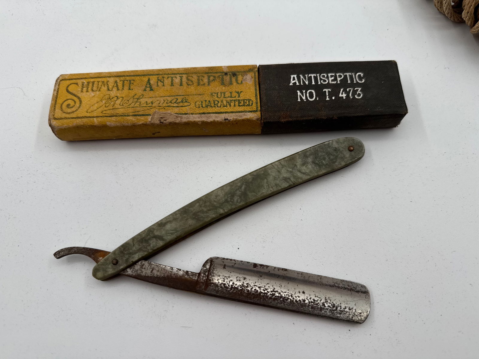 Vintage Hand Saw, Shumate Razor, and Jone-E Lighter with Case - 6