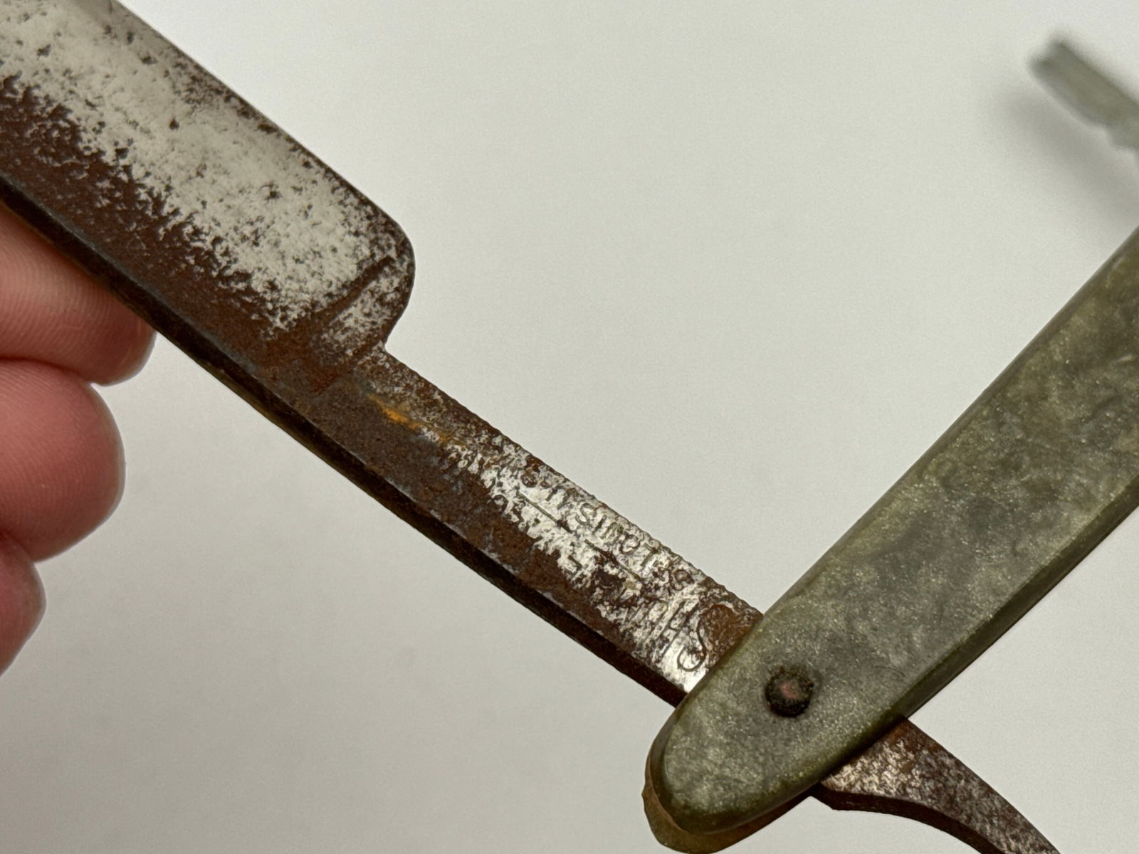 Vintage Hand Saw, Shumate Razor, and Jone-E Lighter with Case - 8