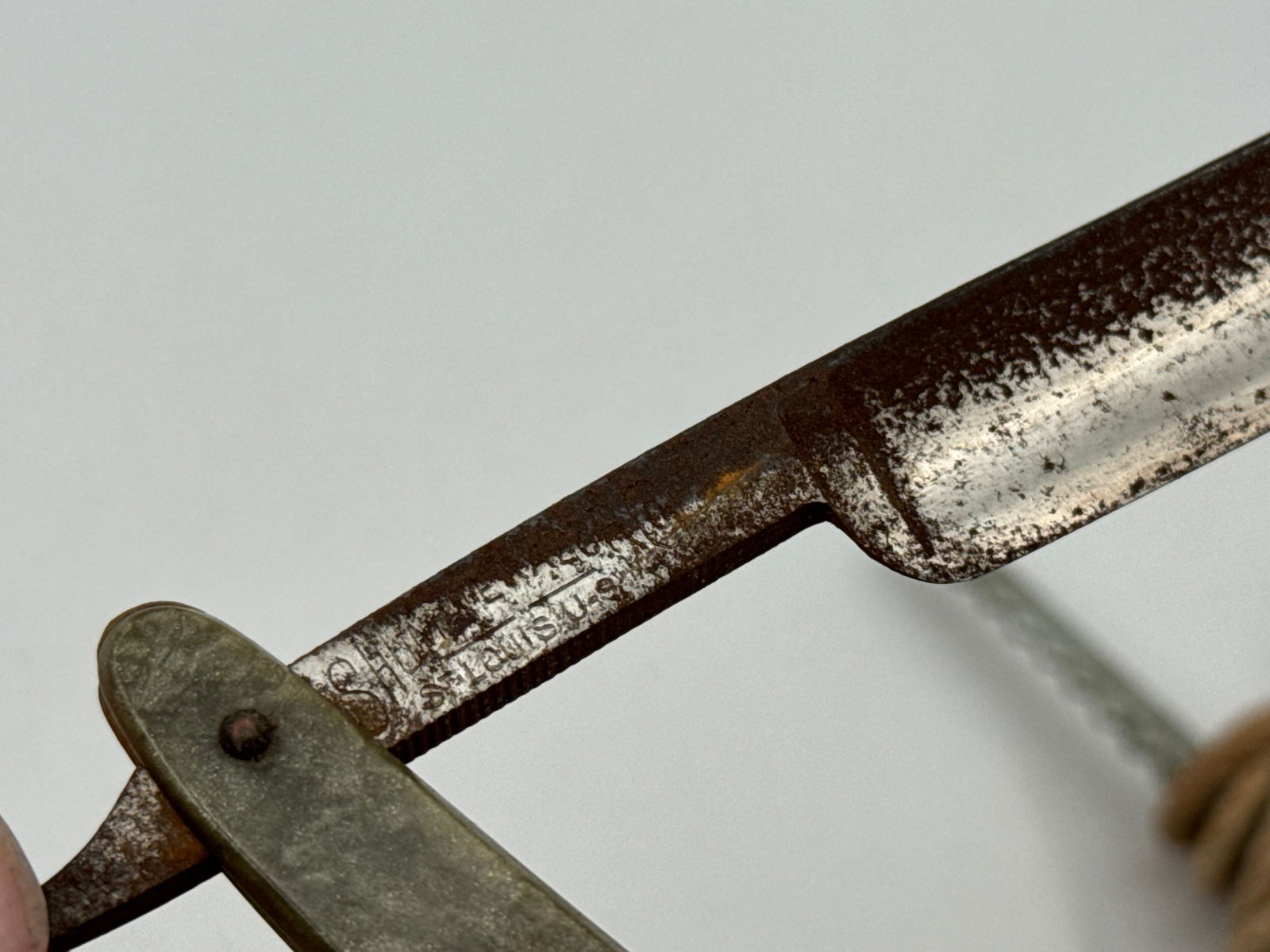 Vintage Hand Saw, Shumate Razor, and Jone-E Lighter with Case - 9