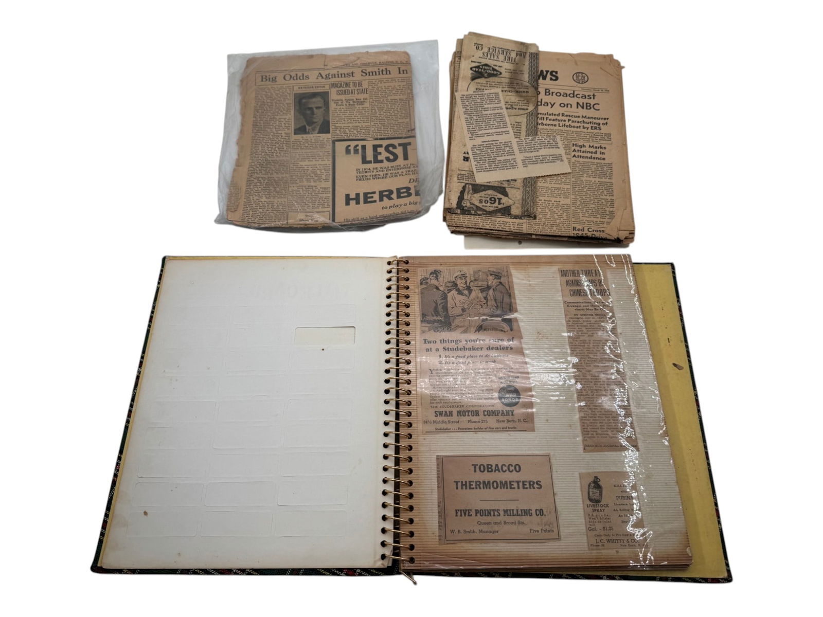 WWII Scrapbook of Newspaper Clippings, Army Documents, and More: See Photos