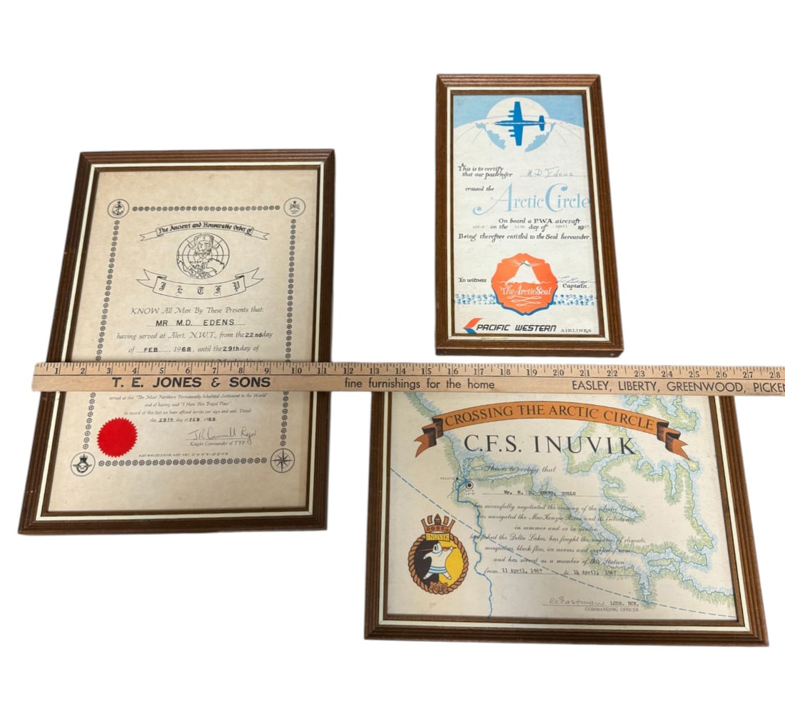 Lot of (3) Arctic Circle Framed Awards - 2