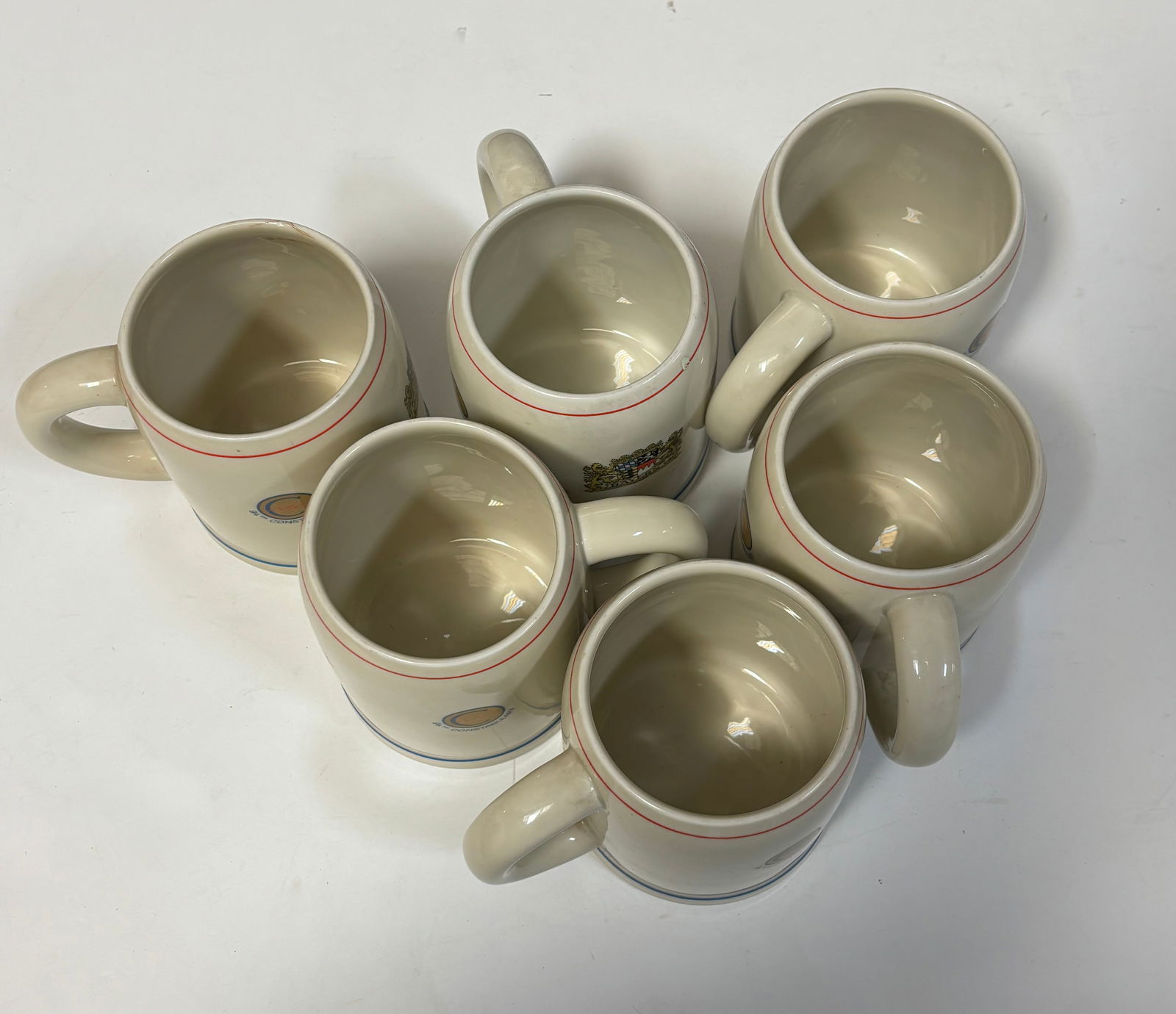 Lot of (6) 94th Constabulary Bayern Glass Coffee Mugs From Occupation Forces - 6