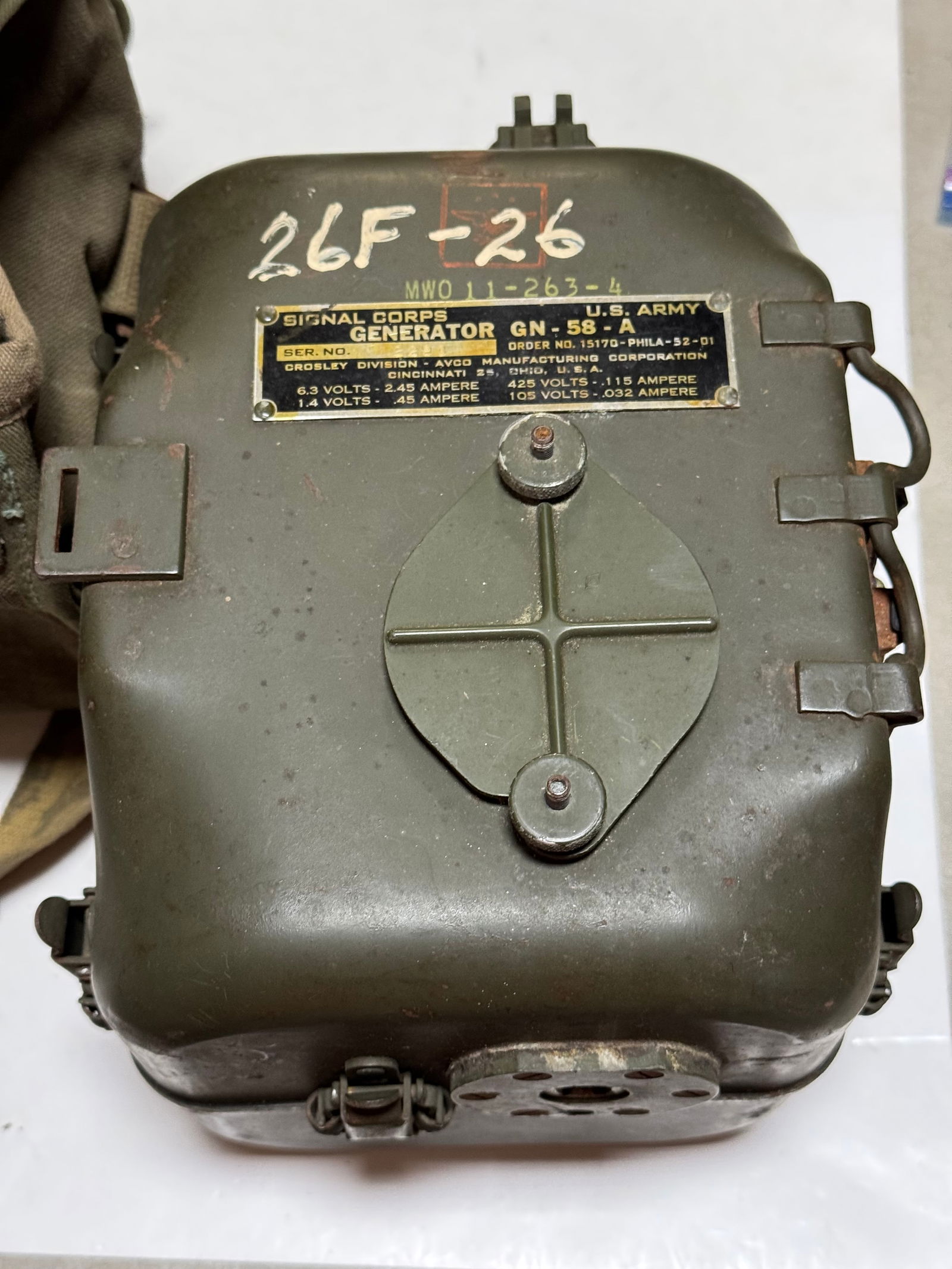WWII Army Signal Corps Generator GN-58-A for Field Radios - 2