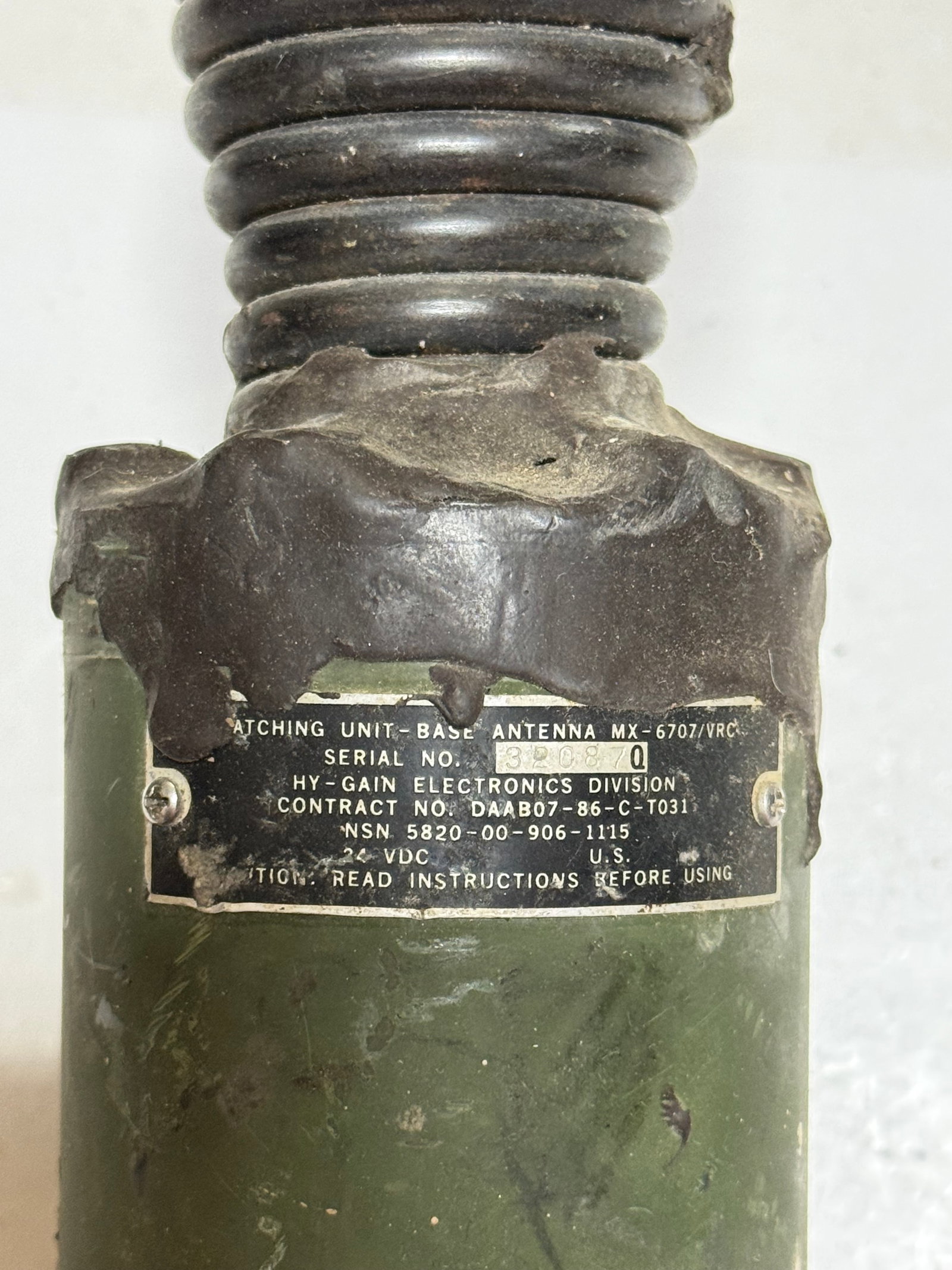 1940s Microphone Piece Dynamic M-43 and MX-6707/VRC Antena Matching Base - 3