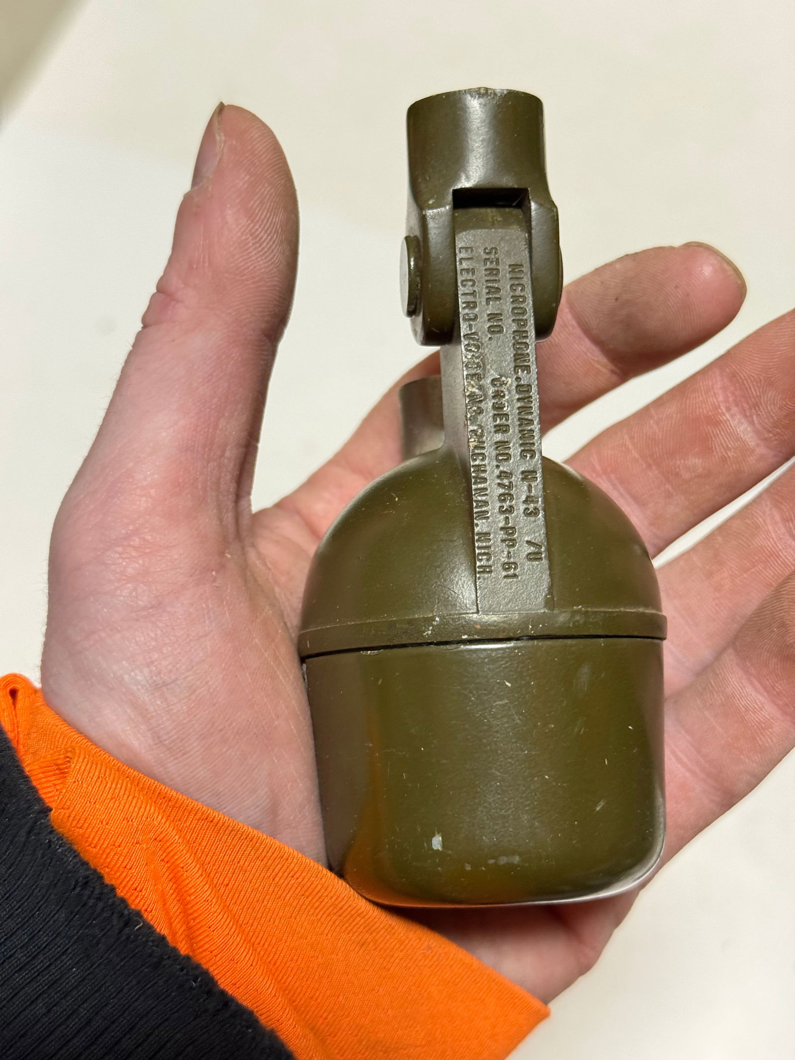 1940s Microphone Piece Dynamic M-43 and MX-6707/VRC Antena Matching Base - 7