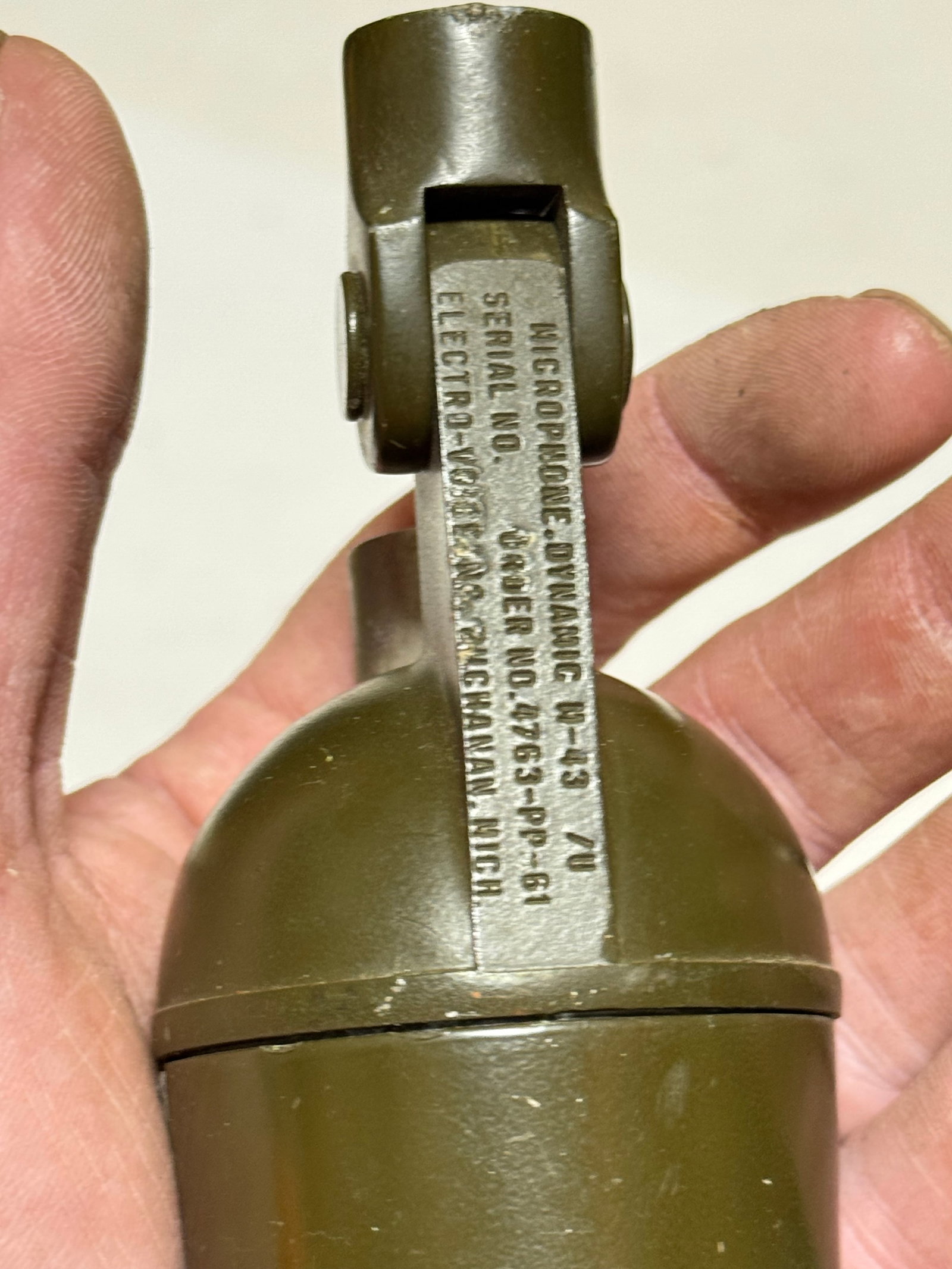 1940s Microphone Piece Dynamic M-43 and MX-6707/VRC Antena Matching Base - 8