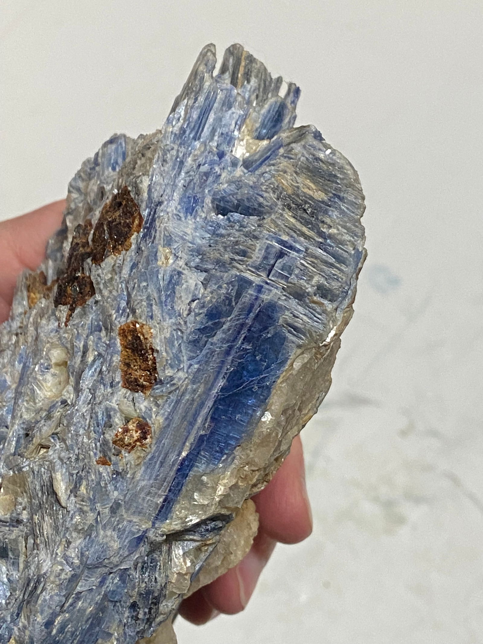Nice Large Natural Blue Kyanite Quartz Crystal Cluster - 7