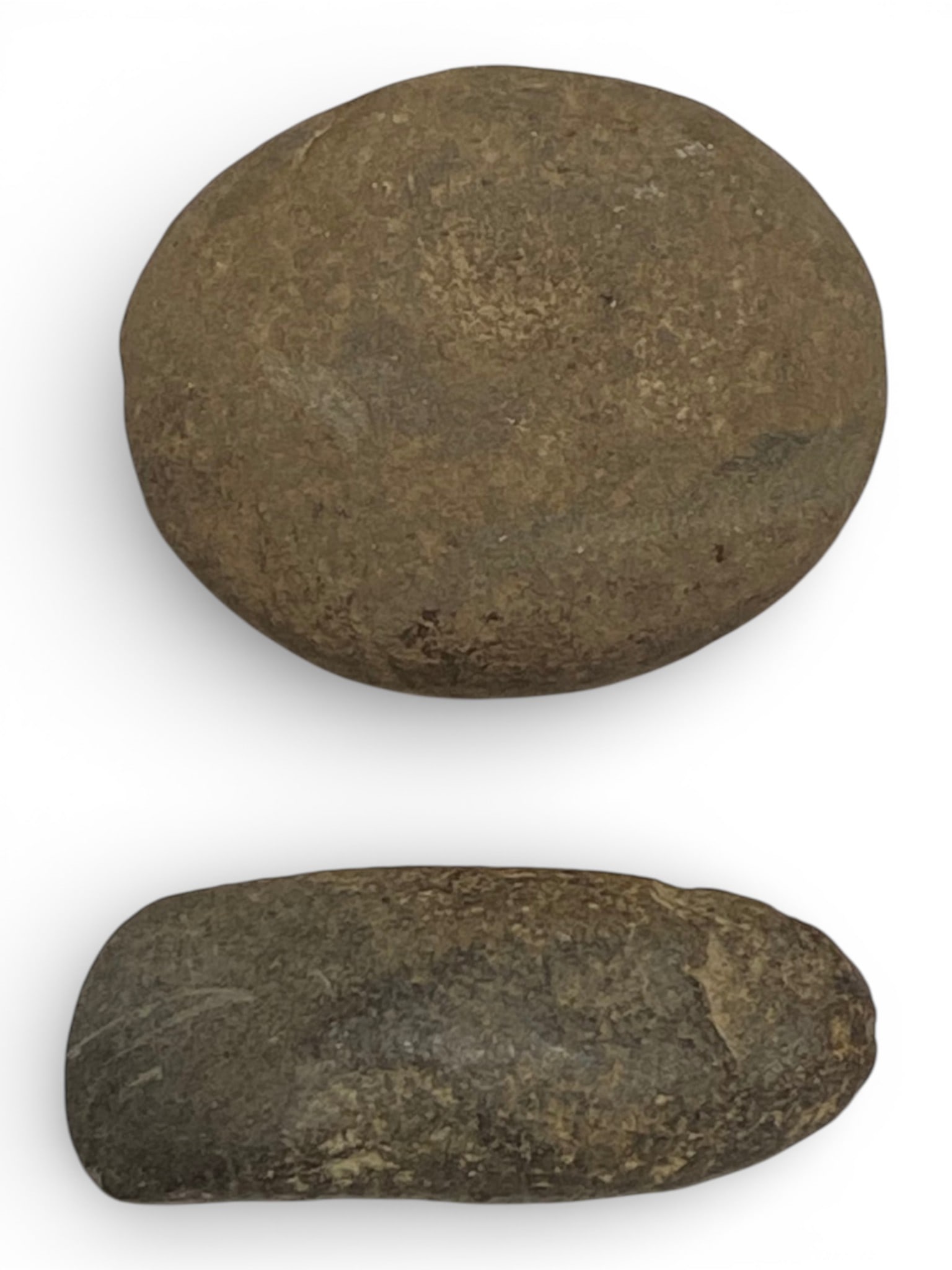 Native American Artifact Mano Grinding Stone and Celt: Celt has a nice polish and a slightly jagged blade