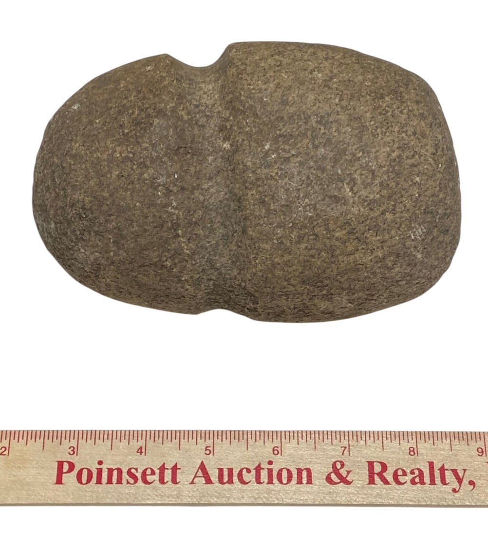 Native American Artifact Full Grooved Hammer Granite Stone - 2