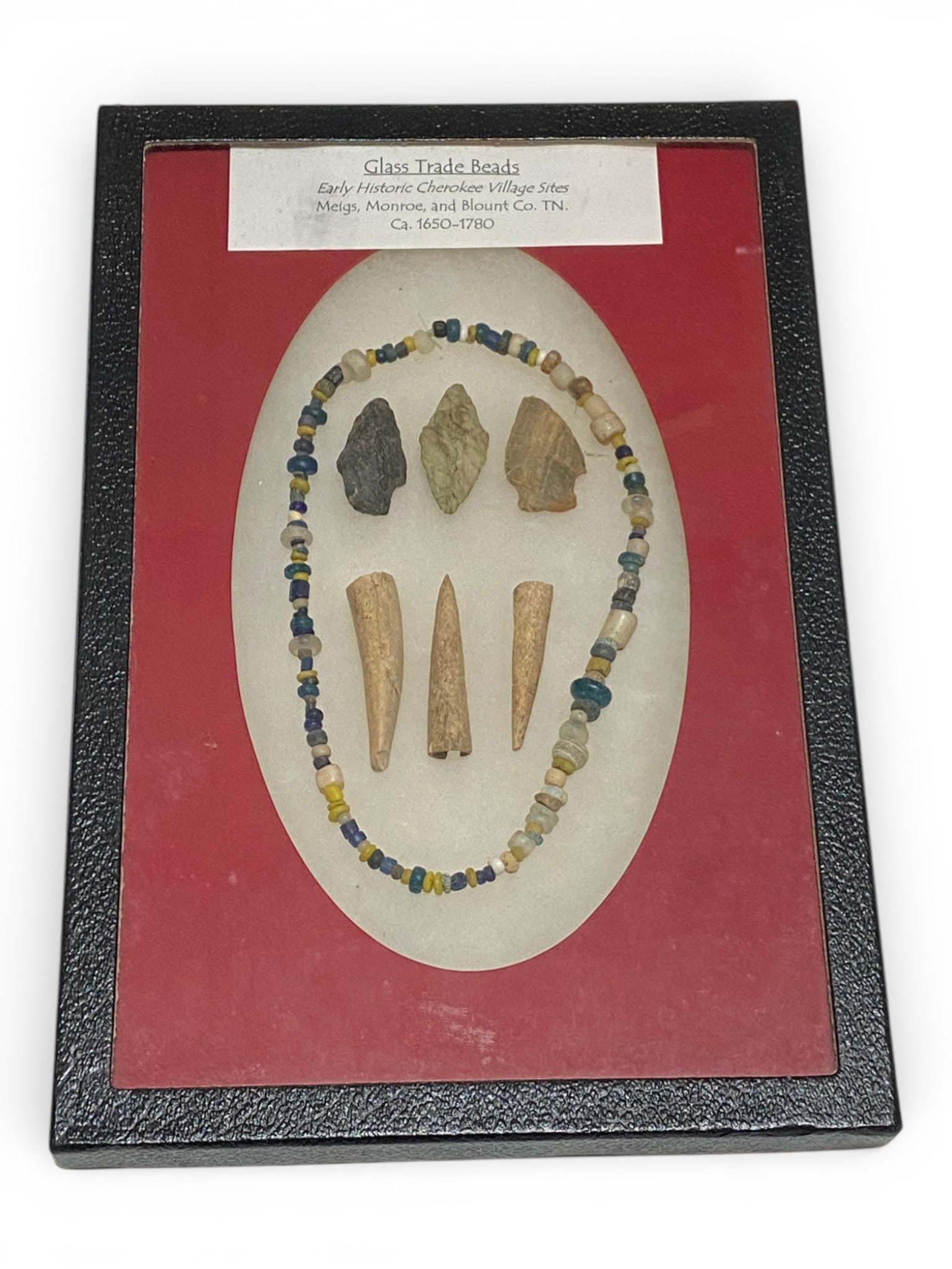 Native American Artifact Riker Case Collection Circa 1650-1780: See Photos 