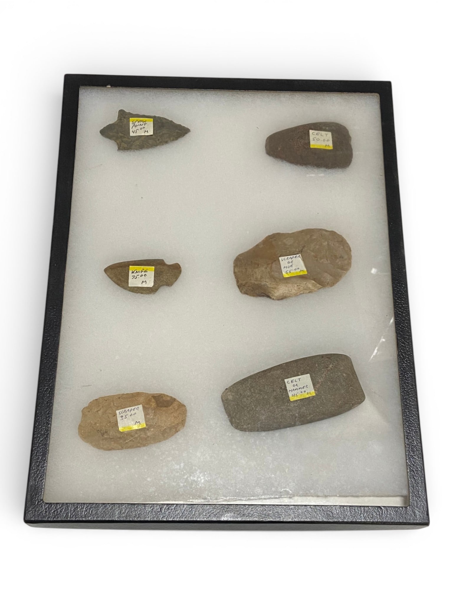 Collection of (6) Native American Artifact Spear Points, Celts, Scrapers and Knife: This is a nice assortment here