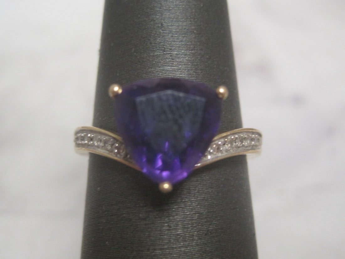 14k Gold Amethyst & Diamond Ring (1 of 4)