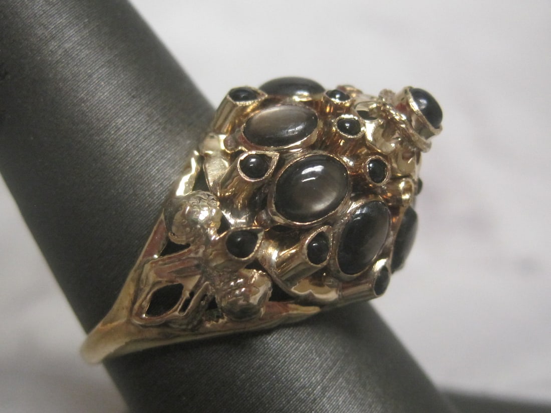 14k Gold Star Sapphire Princess Ring - 3