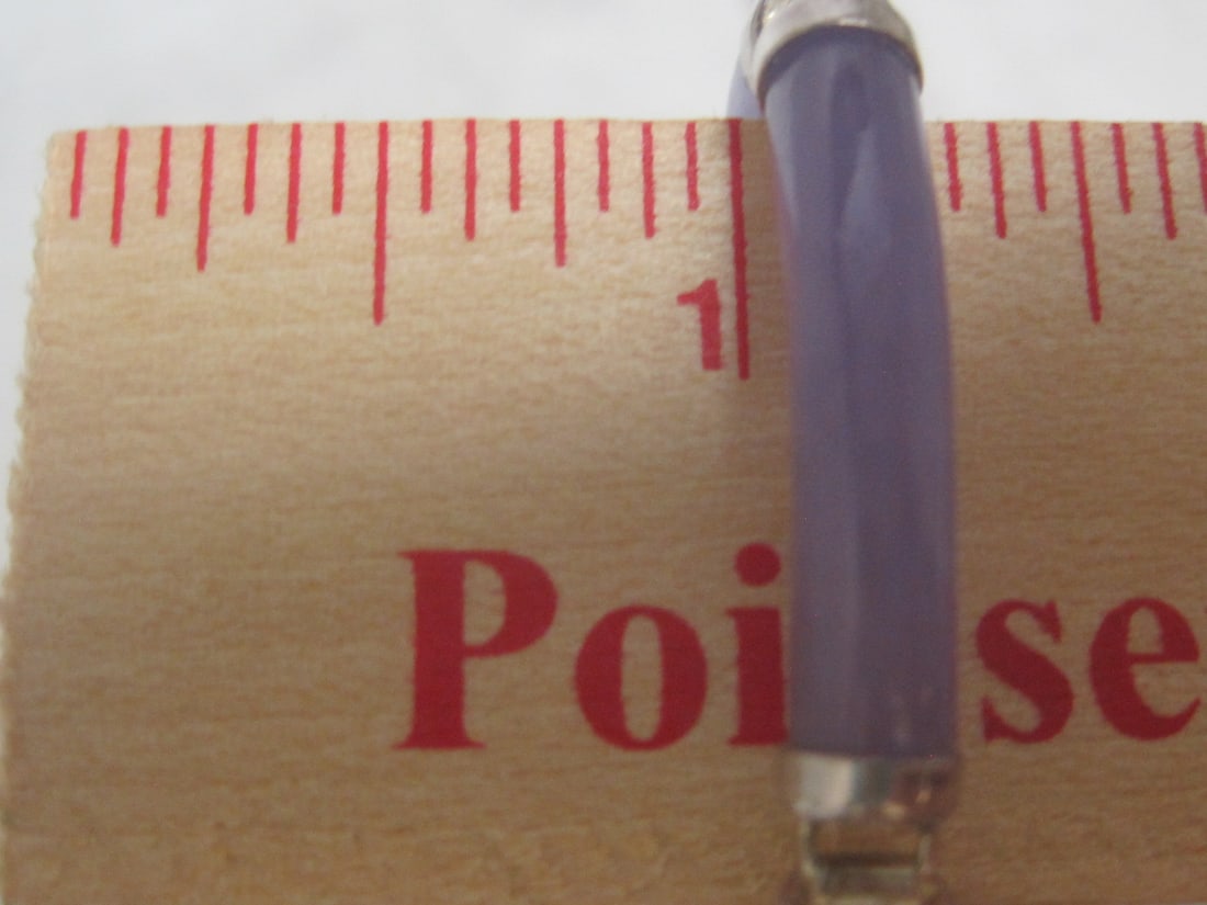 7 1/4" Sterling Silver Lavender Jade Bracelet - 4