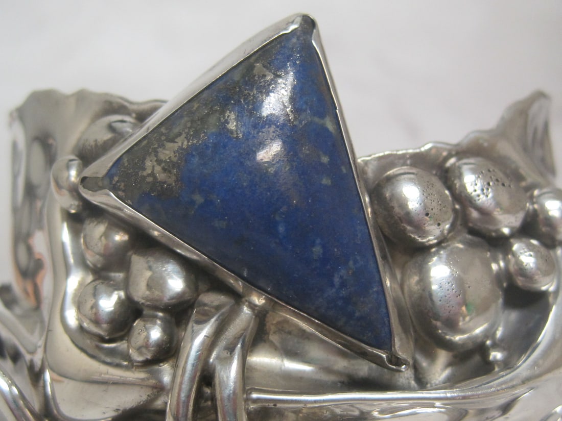 Sterling Silver Lapis & Pink Moonstone Bracelet - 2