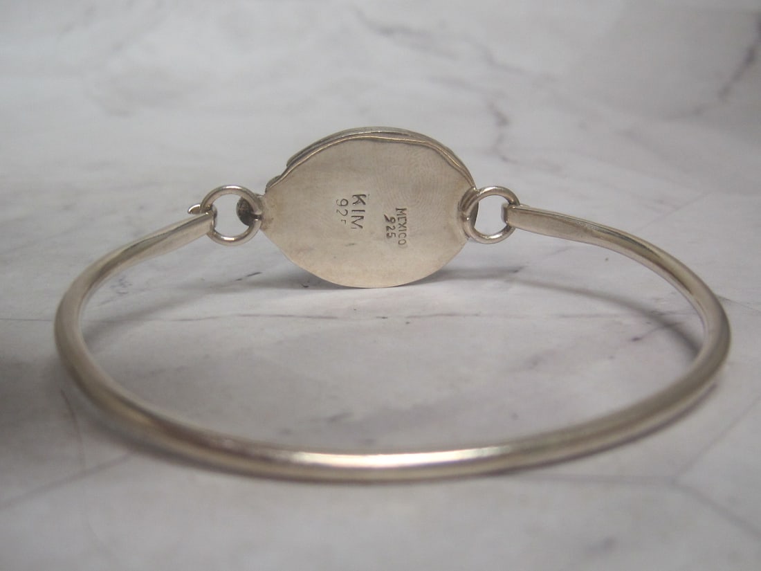 Sterling Silver Blue Cat's Eye Bracelet - 3