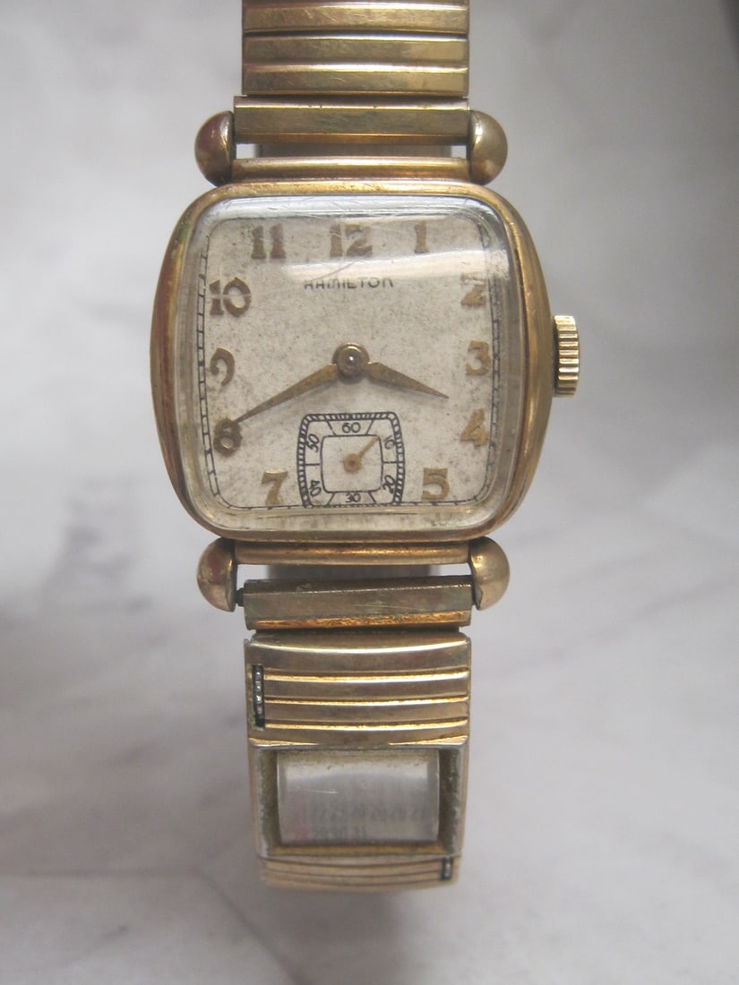 Men's 1940's Hamilton Wristwatch: "Martin" Model, 10k Gold filled case, Estate find, Not running 