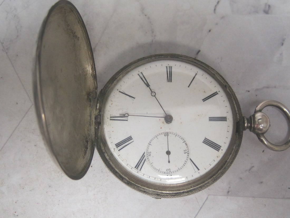 19th Century M.J. Tobias Sterling Silver Pocketwatch (1 of 10)