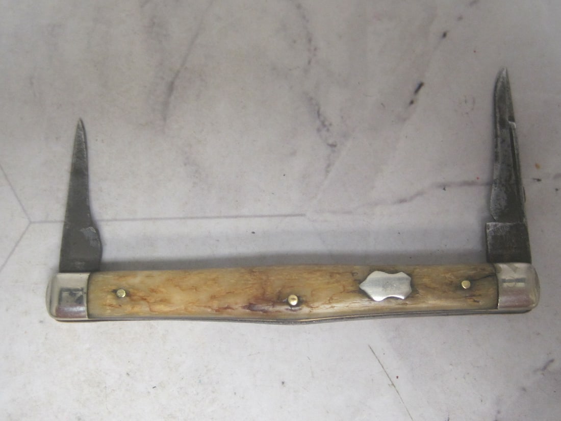 Antique Krusius Brothers Pocket Knife: German made, Signed, Horn handle, estate find 