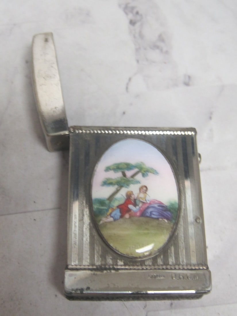 Antique German Enameled Match Safe - 5