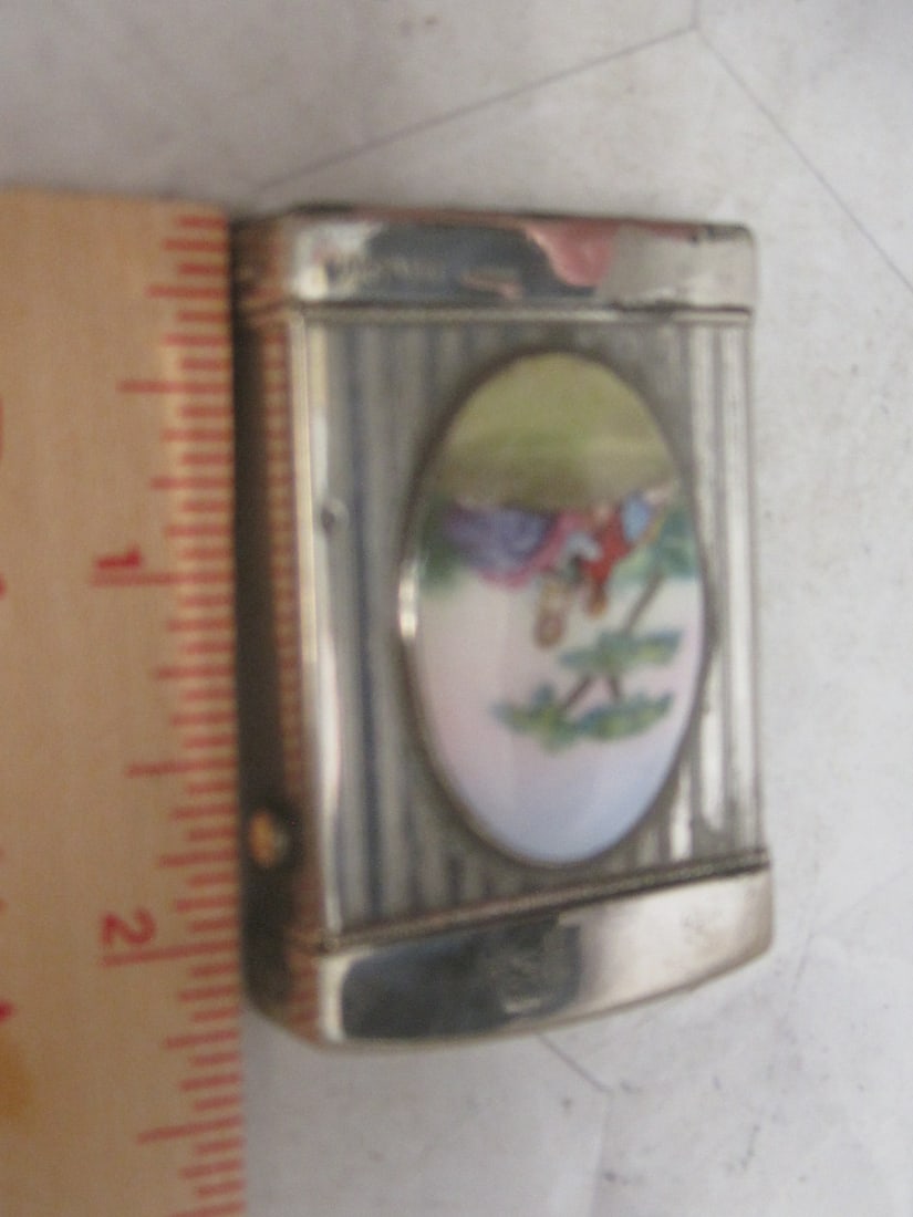 Antique German Enameled Match Safe - 6