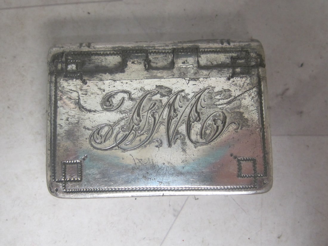 19th Century Figural Book Shape Box: Silverplated 
